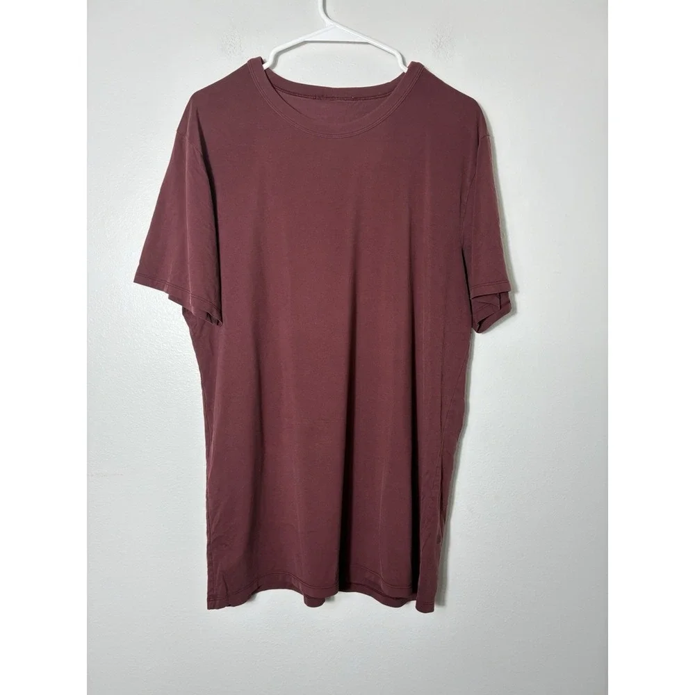 Lululemon Favorite Relaxed Short Sleeve T-shirt Sz 10 Maroon Casual